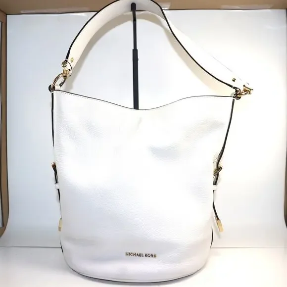 Michael Kors White Bucket Shoulder Bag EUC - Picture 1 of 7